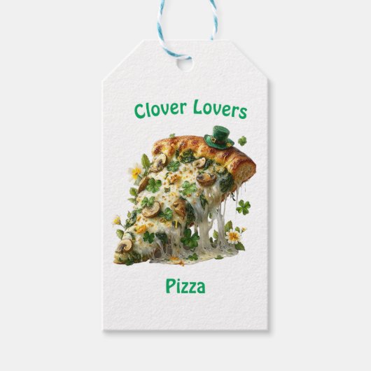 Clover Lovers Pizza St. Patrick’s Day Geschenkanhänger (Vorderseite)