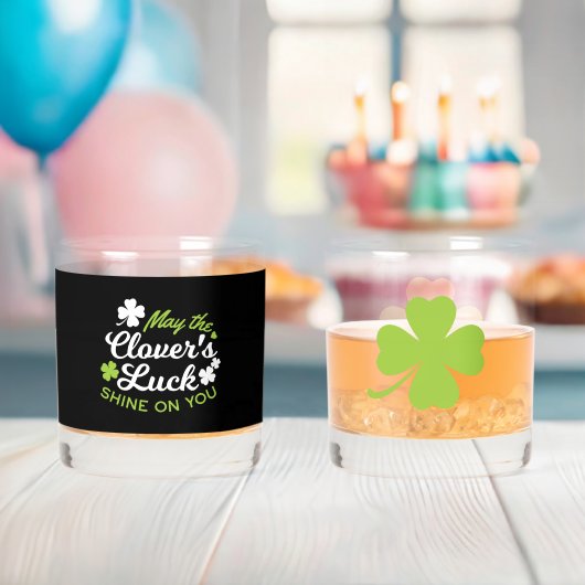 Clover Luck Charm: Der Luck Shine der Klee Whiskyglas (Insitu (Baby Party))