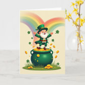 Clover Luck Leprechaun Scene Card Karte (Gelbe Blume)