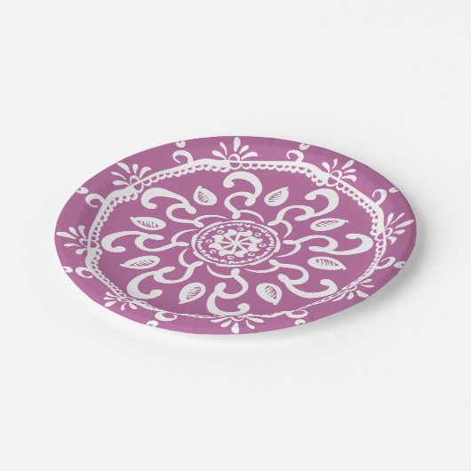 Clover Mandala Pappteller (Schrägansicht)