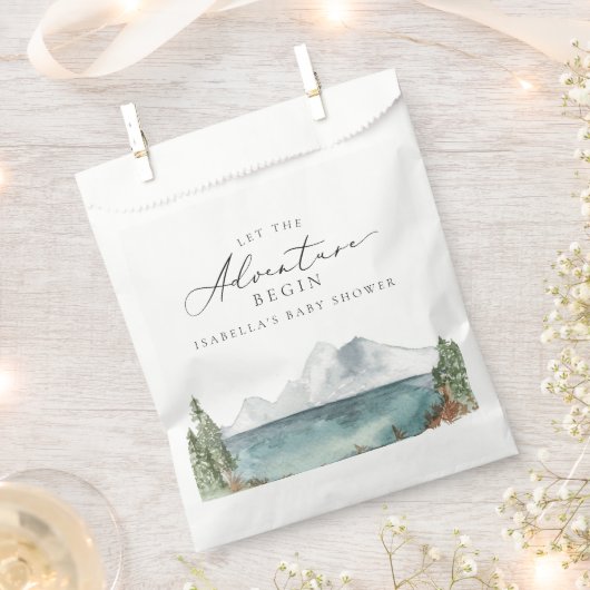CLOVER Mountain Lake Adventure Baby Dusche Geschenktütchen (Ausgeschnitten)