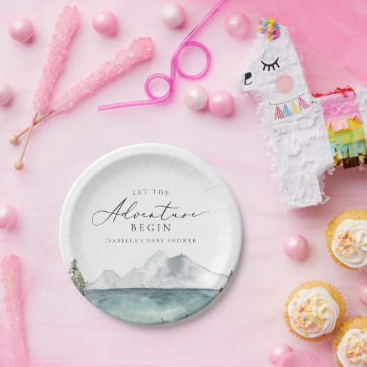 CLOVER Mountain Lake Adventure Baby Dusche Pappteller (Party)