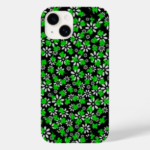 Clover-Muster 01w Black BG Case-Mate iPhone 14 Hülle