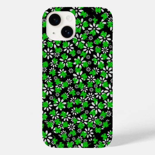Clover-Muster 01w Black BG Case-Mate iPhone Hülle (Rückseite)