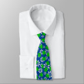 Clover Muster 01w blauer BG Krawatte (Gebunden)