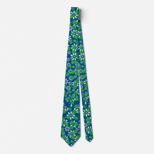 Clover Muster 01w blauer BG Krawatte (Vorderseite)