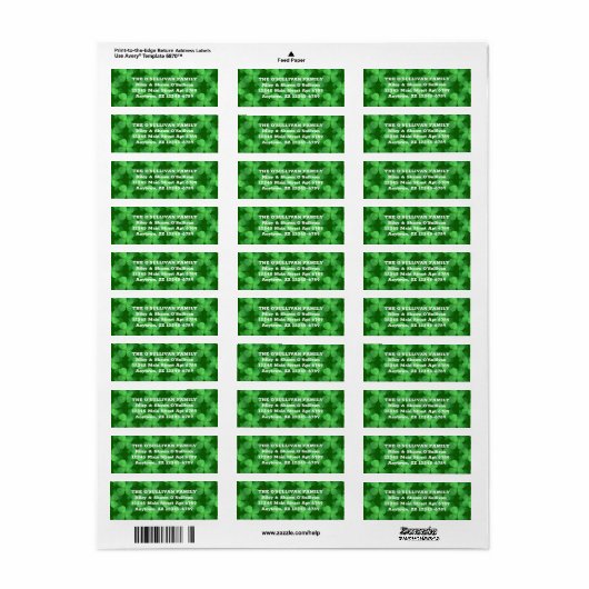 Clover Pattern Lucky Green Botanisch Irish (Vorne)