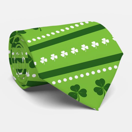 Clover Pattern St. Patrick Day Krawatte (Gerollt)