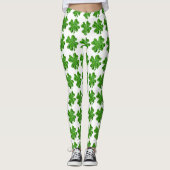 Clover Pattern St. Patrick's Day Leggings (Vorderseite)