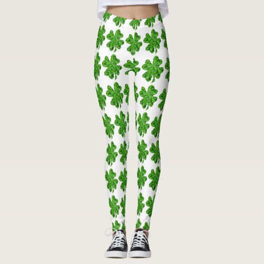 Clover Pattern St. Patrick's Day Leggings (Vorderseite)