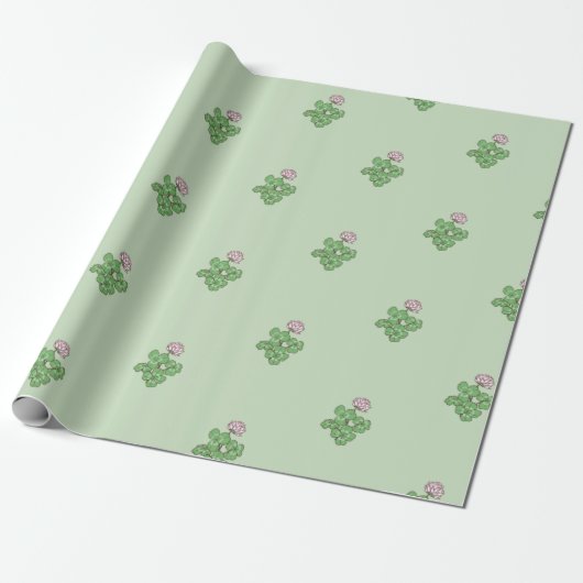Clover Pflanze Blume Grüne Elegante Geschenkpapier (Ungerollt)