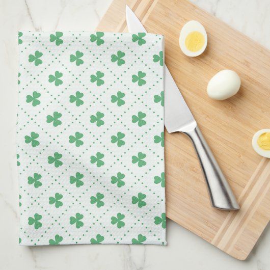 Clover Print Towel for Stylish Kitchen Decor Geschirrtuch (Viertel Falte)