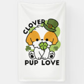 Clover Pup Liebe - St. Patrick's Day Dog Design Banner (Vertikal)