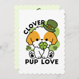 Clover Pup Liebe - St. Patrick's Day Dog Design Feiertagskarte