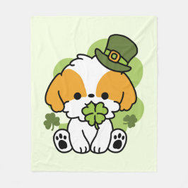 Clover Pup Liebe - St. Patrick's Day Dog Design Fleecedecke