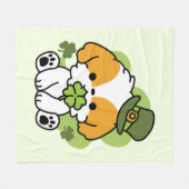 Clover Pup Liebe - St. Patrick's Day Dog Design Fleecedecke (Vorderseite (Horizontal))