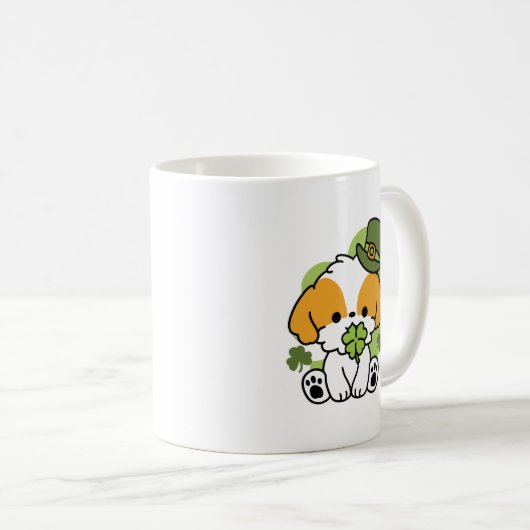 Clover Pup Liebe - St. Patrick's Day Dog Design Kaffeetasse (VorderseiteRechts)