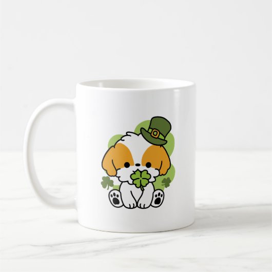 Clover Pup Liebe - St. Patrick's Day Dog Design Kaffeetasse (Links)