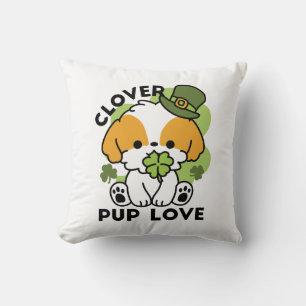 Clover Pup Liebe - St. Patrick's Day Dog Design Kissen