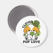 Clover Pup Liebe - St. Patrick's Day Dog Design Magnet (Vorderseite/Rückseite)