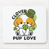 Clover Pup Liebe - St. Patrick's Day Dog Design Mousepad (Vorne)