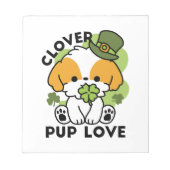 Clover Pup Liebe - St. Patrick's Day Dog Design Notizblock (Vorderseite)