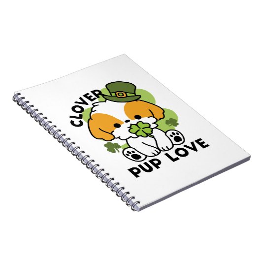 Clover Pup Liebe - St. Patrick's Day Dog Design Notizblock (Rechte Seite)