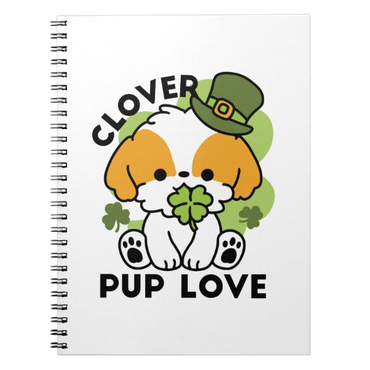 Clover Pup Liebe - St. Patrick's Day Dog Design Notizblock (Vorderseite)