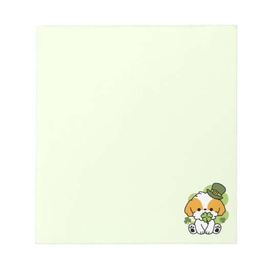 Clover Pup Liebe - St. Patrick's Day Dog Design Notizblock (Vorderseite)