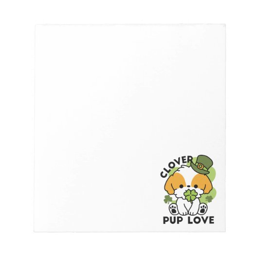 Clover Pup Liebe - St. Patrick's Day Dog Design Notizblock (Vorderseite)