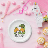 Clover Pup Liebe - St. Patrick's Day Dog Design Pappteller (Party)