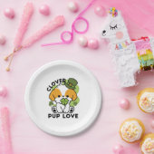 Clover Pup Liebe - St. Patrick's Day Dog Design Pappteller (Party)