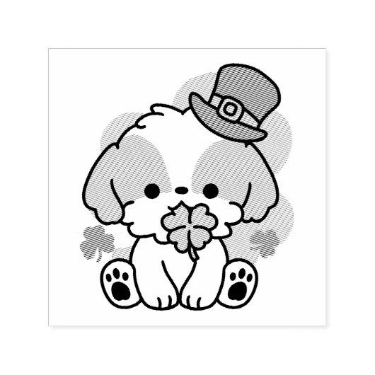 Clover Pup Liebe - St. Patrick's Day Dog Design Permastempel (Design)