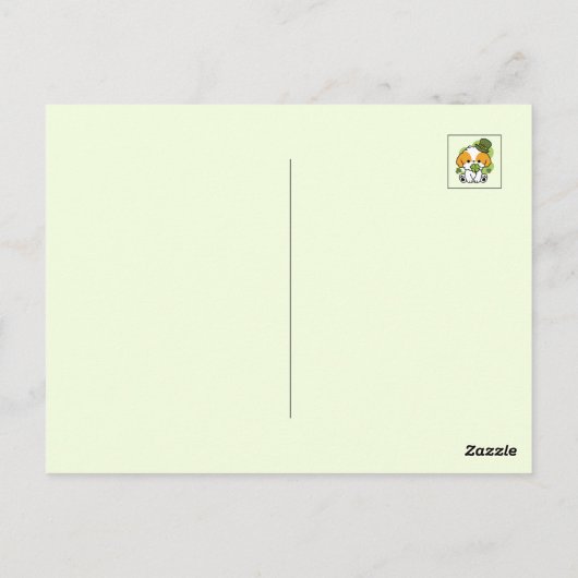 Clover Pup Liebe - St. Patrick's Day Dog Design Postkarte (Rückseite)