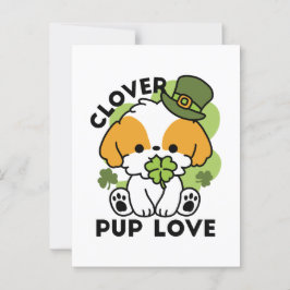 Clover Pup Liebe - St. Patrick's Day Dog Design Postkarte