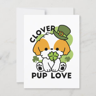 Clover Pup Liebe - St. Patrick's Day Dog Design Postkarte
