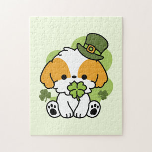 Clover Pup Liebe - St. Patrick's Day Dog Design Puzzle