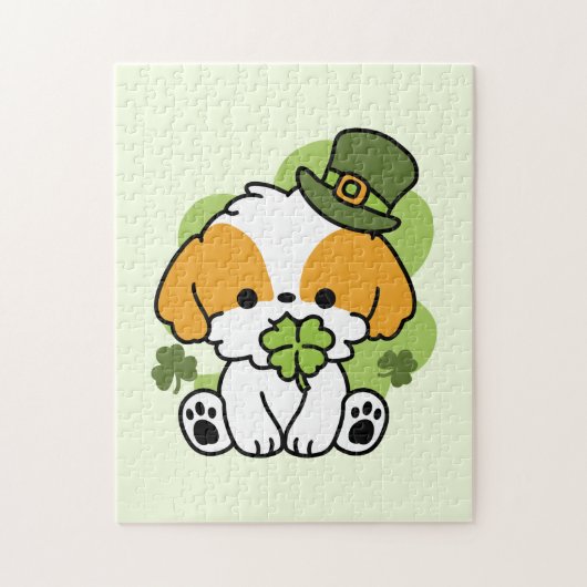 Clover Pup Liebe - St. Patrick's Day Dog Design Puzzle (Vertikal)