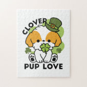 Clover Pup Liebe - St. Patrick's Day Dog Design Puzzle (Vertikal)
