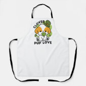 Clover Pup Liebe - St. Patrick's Day Dog Design Schürze (Vorderseite)