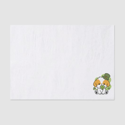 Clover Pup Liebe - St. Patrick's Day Dog Design Seidenpapier (Vorderseite)