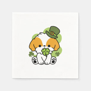 Clover Pup Liebe - St. Patrick's Day Dog Design Serviette