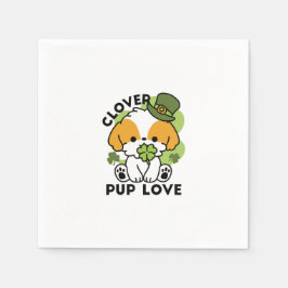 Clover Pup Liebe - St. Patrick's Day Dog Design Serviette