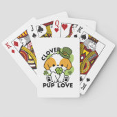 Clover Pup Liebe - St. Patrick's Day Dog Design Spielkarten (Rückseite)