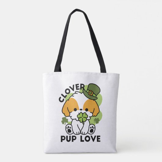 Clover Pup Liebe - St. Patrick's Day Dog Design Tasche (Rückseite)