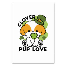 Clover Pup Liebe - St. Patrick's Day Dog Design Tischnummer