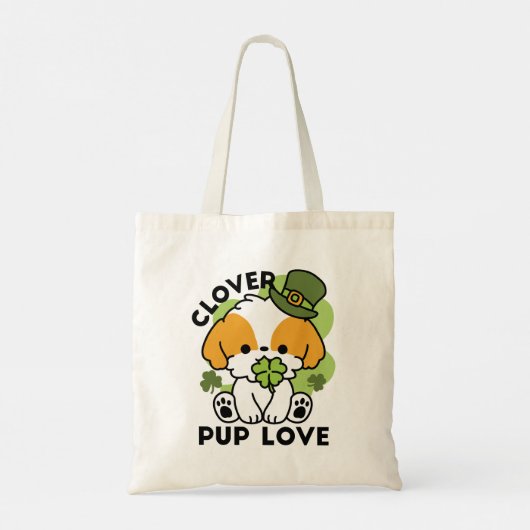 Clover Pup Liebe - St. Patrick's Day Dog Design Tragetasche (Rückseite)