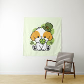 Clover Pup Liebe - St. Patrick's Day Dog Design Wandteppich (Beispiel)