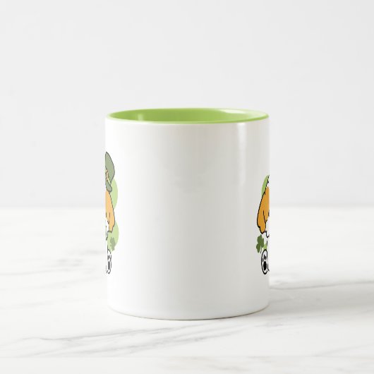 Clover Pup Liebe - St. Patrick's Day Dog Design Zweifarbige Tasse (Mittel)