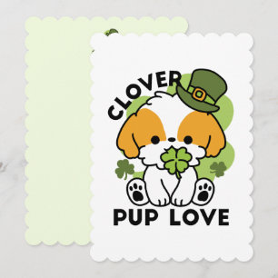 Clover Pup Love – St. Patrick's Day Hunde-Design Feiertagskarte